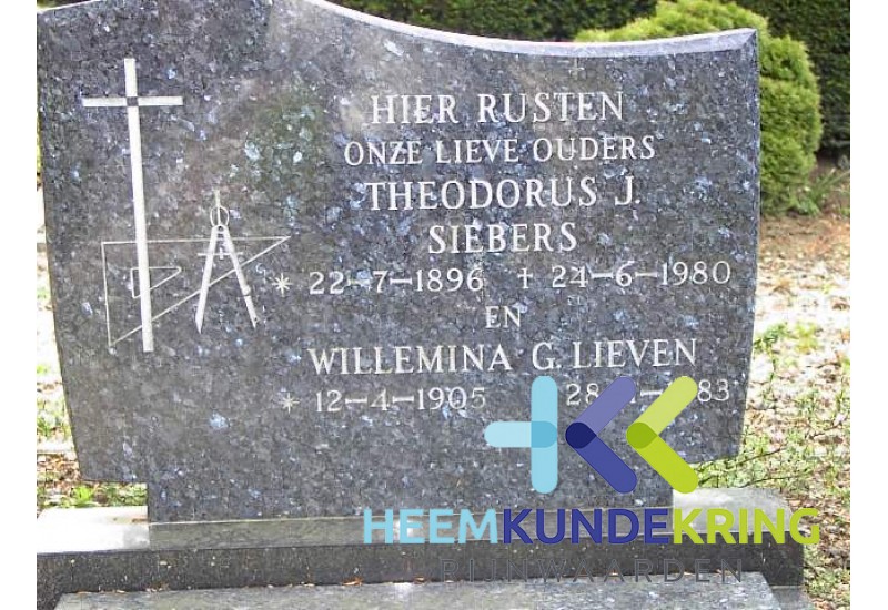 Grafstenen kerkhof Herwen Coll. HKR (338) Th.J.Siebers & W.G.Lieven